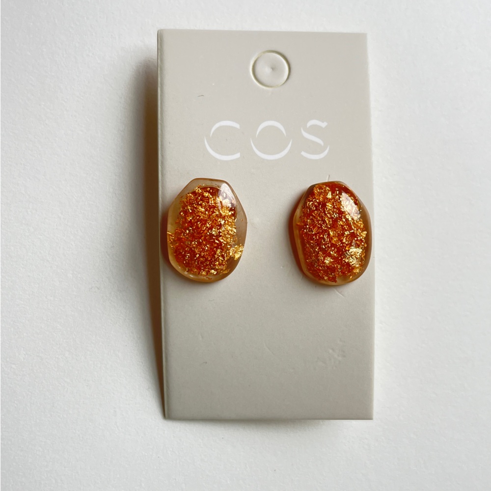 COS Gold Glitter Earrings